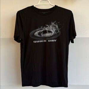 Oakley Hyrolix Quick Dry Tee T Shirt Size L Black Smoky O Logo Rare